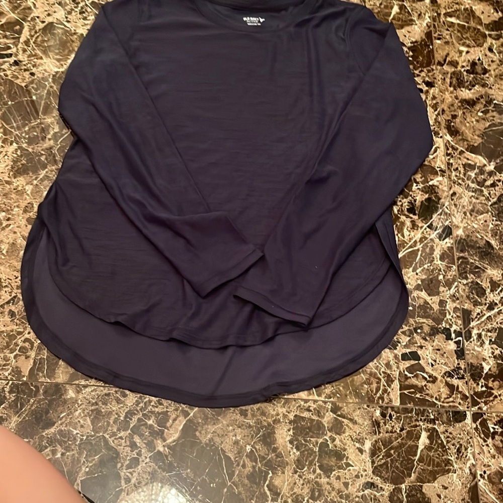 Old Navy Blue Long Sleeve Asymmetrical Blouse